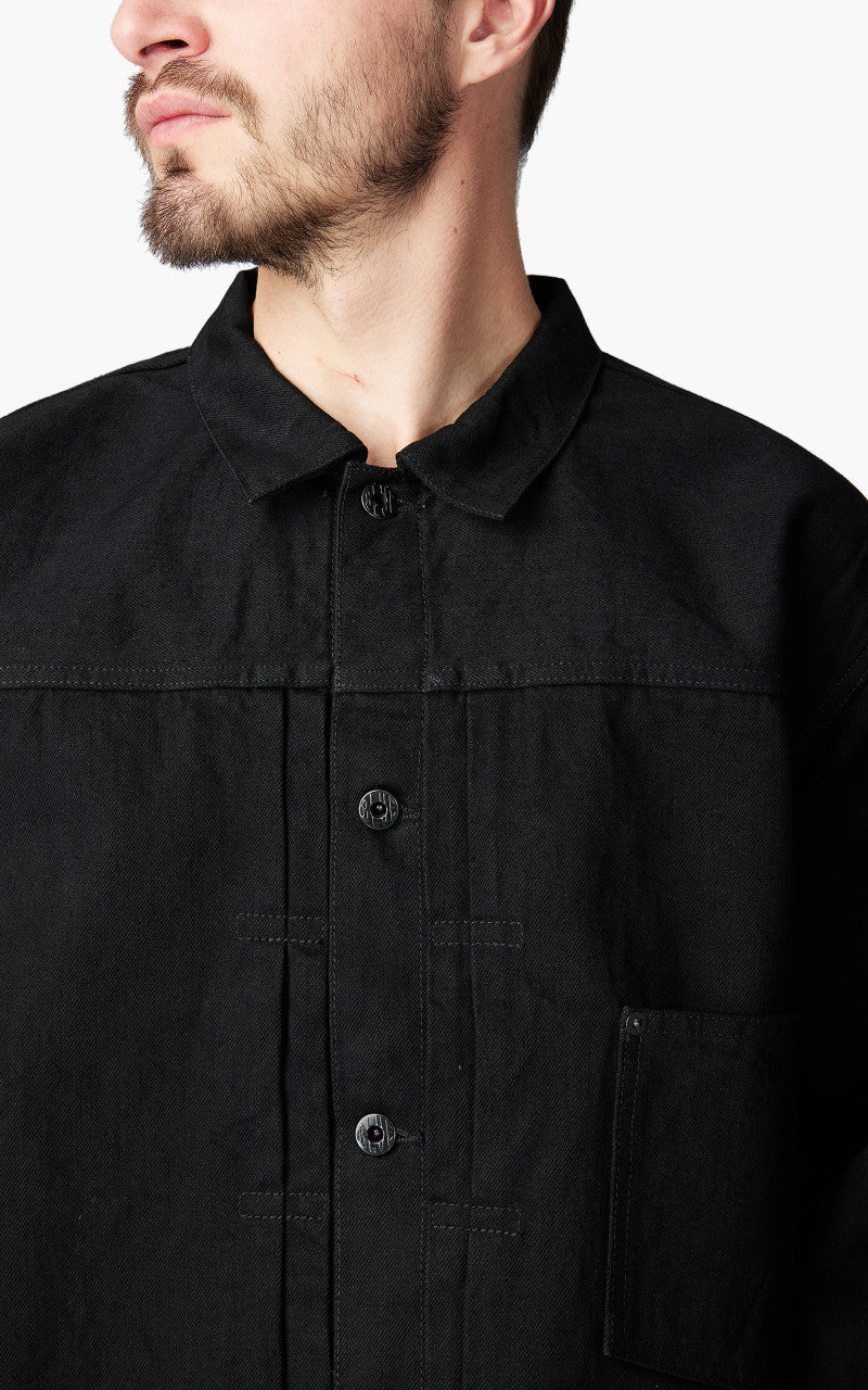 Japan Blue Classic Denim Jacket Aging Washed Black - Image 5