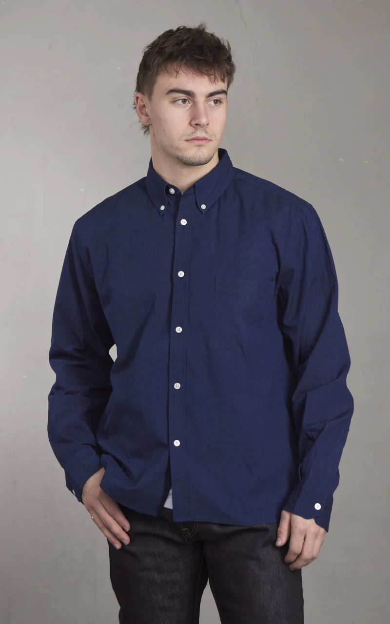 Japan Blue Cote d’Ivoire Cotton Selvedge Chambray Shirt Dark Indigo - Image 2