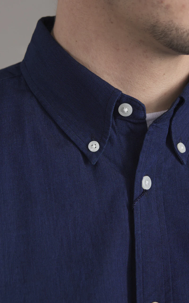 Japan Blue Cote d’Ivoire Cotton Selvedge Chambray Shirt Dark Indigo - Image 4
