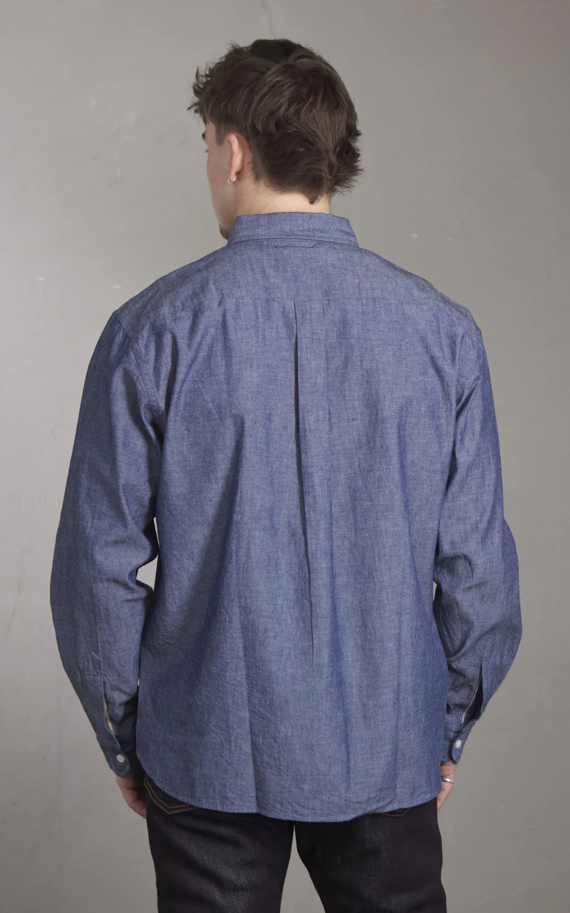 Japan Blue Cote d’Ivoire Cotton Selvedge Chambray Shirt Indigo - Image 6