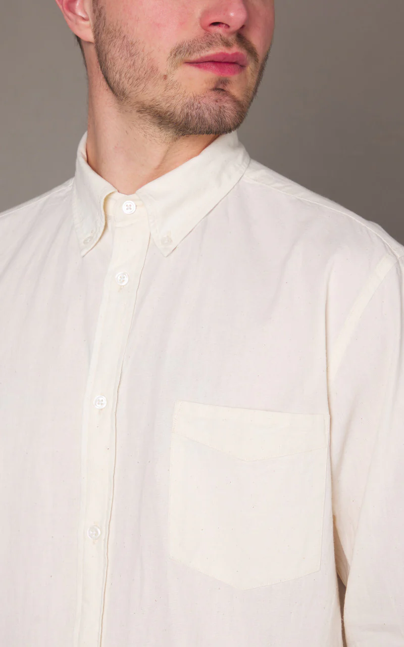 Japan Blue Cote d’Ivoire Cotton Selvedge Chambray Shirt Natural - Image 5