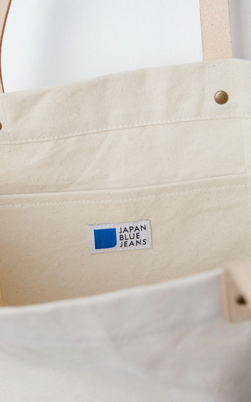 Japan Blue Denim Tote Bag Cream - Image 3