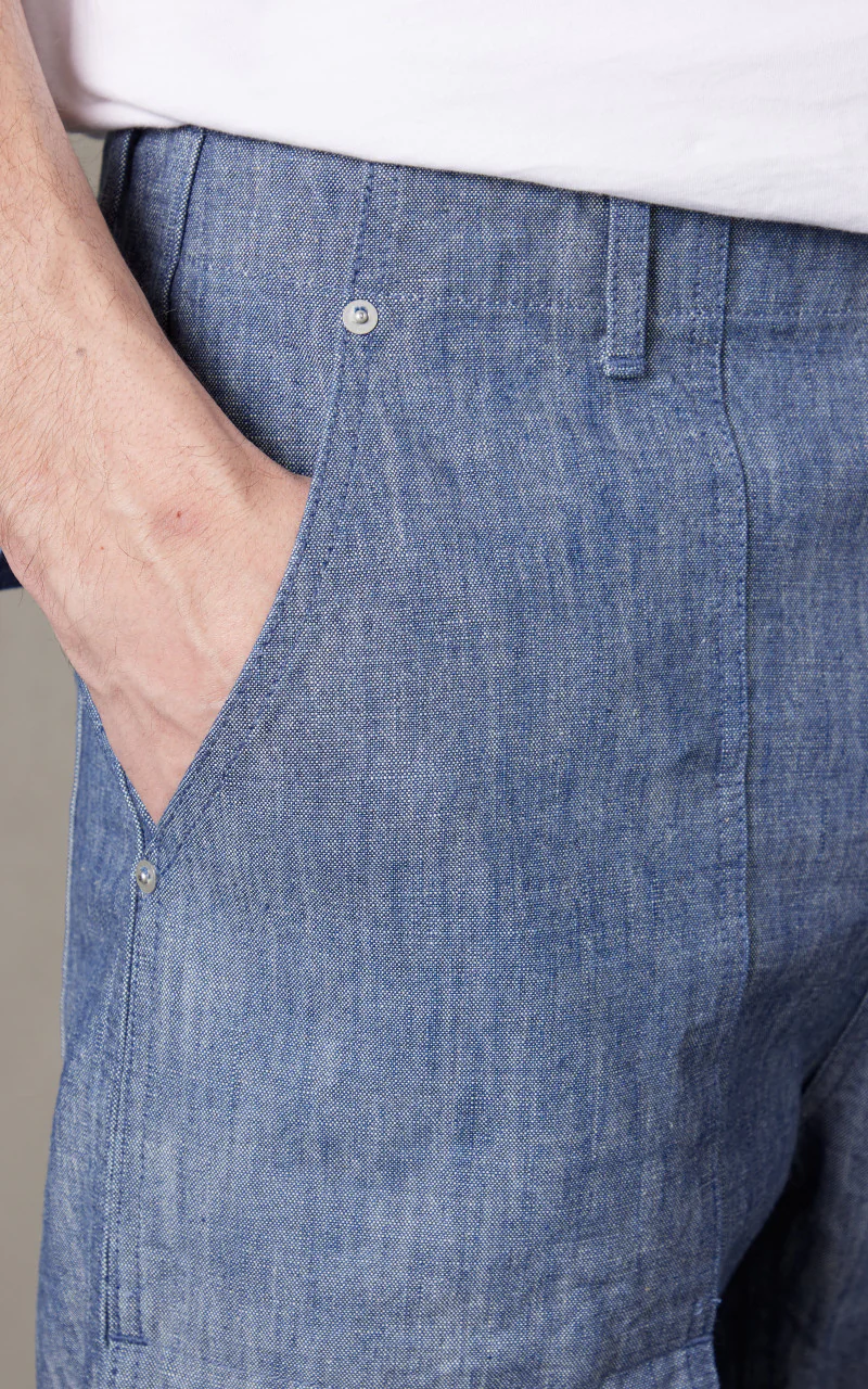 Japan Blue Heavy Chambray Bush Pants Sax - Image 5