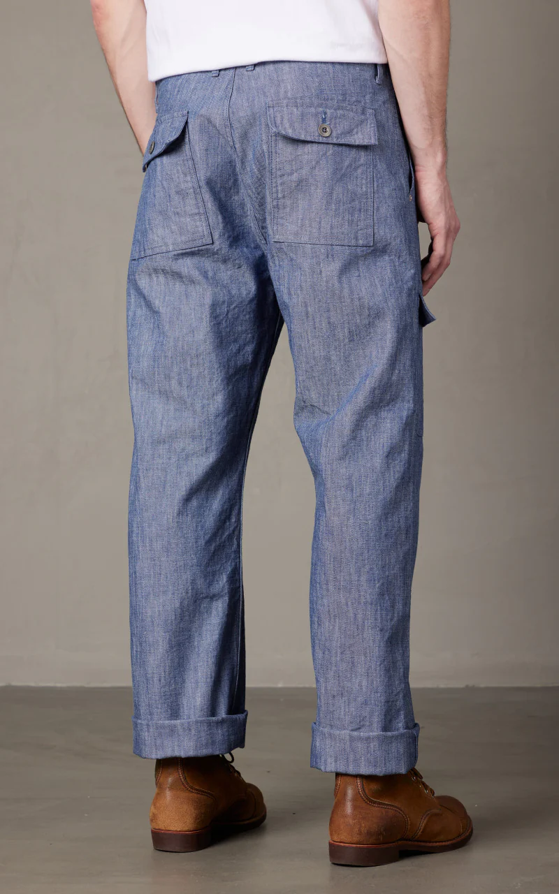 Japan Blue Heavy Chambray Bush Pants Sax - Image 6