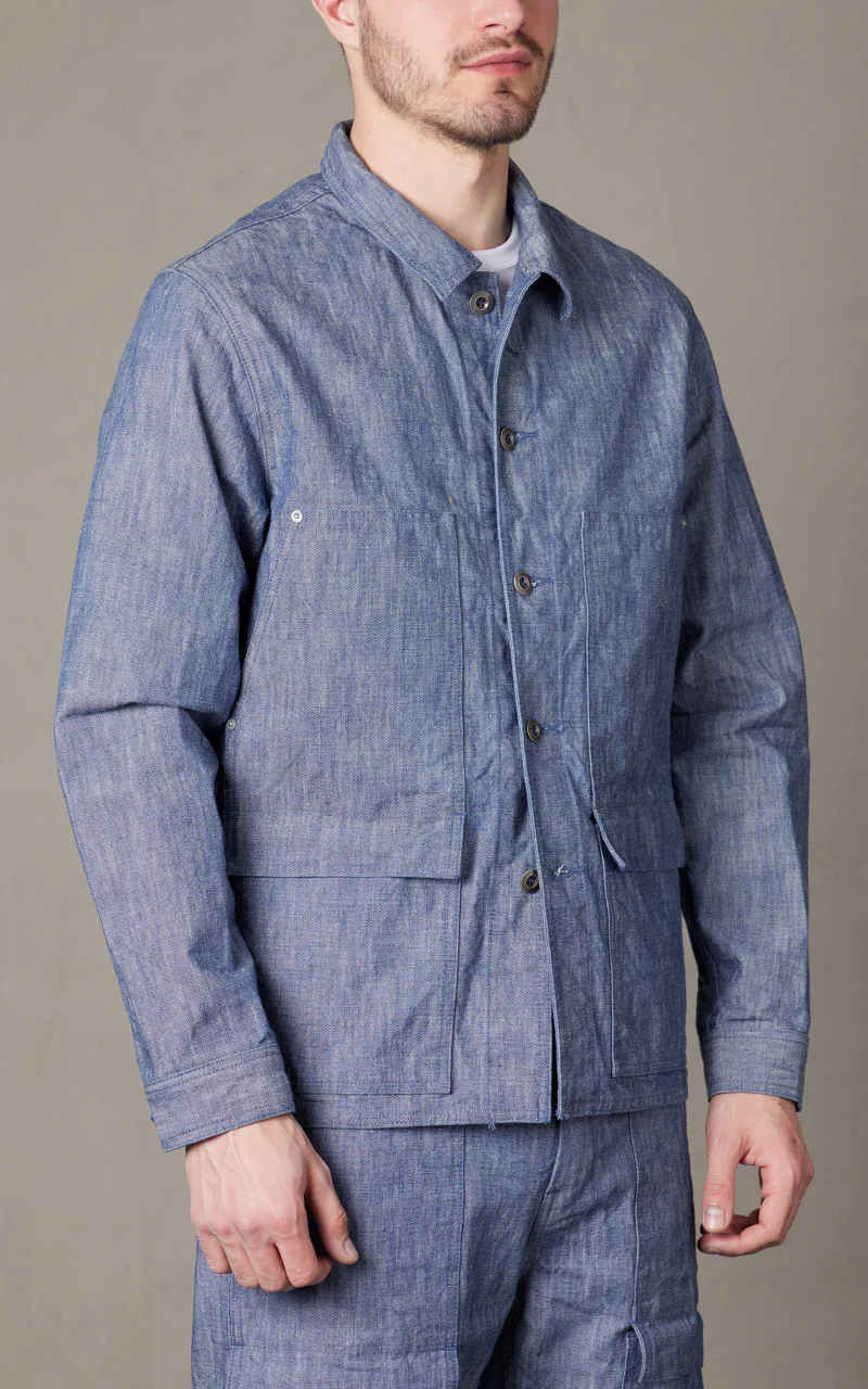 Japan Blue Heavy Chambray Coverall Sax 14oz - Image 4