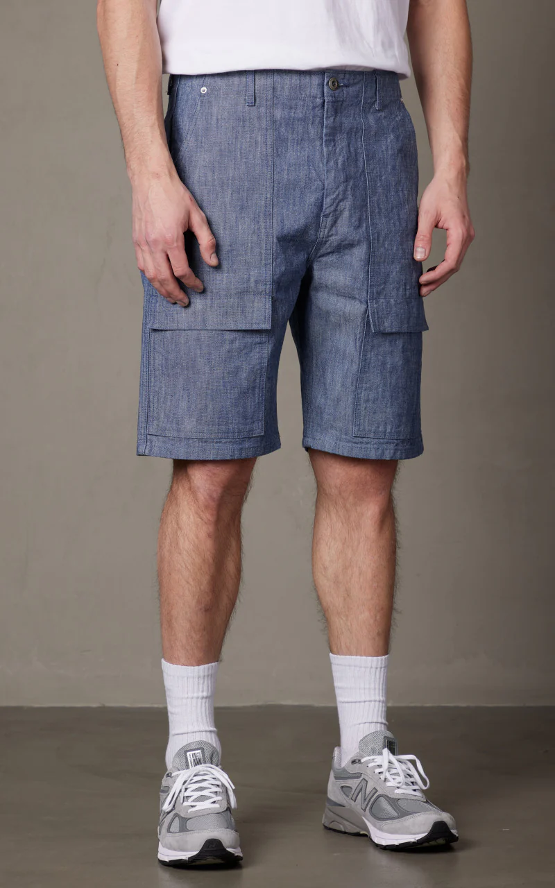 Japan Blue Heavy Chambray Shorts Sax - Image 4