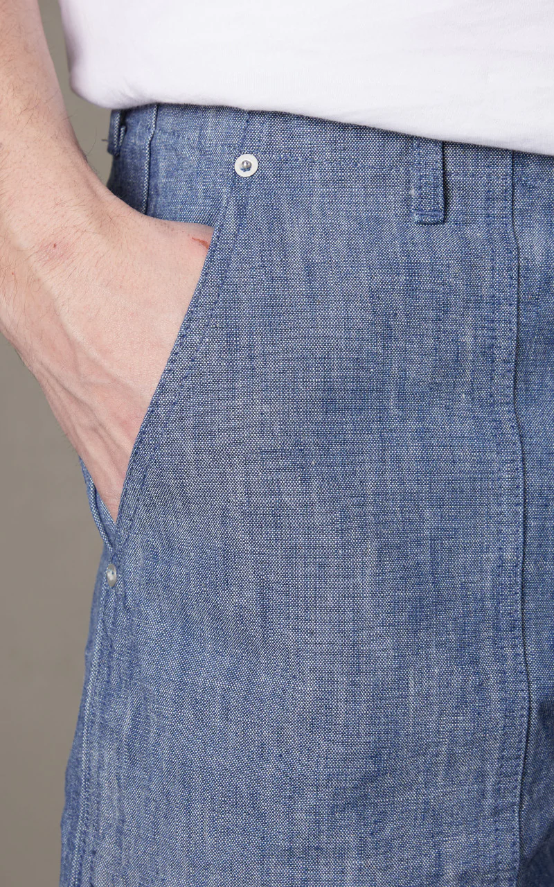 Japan Blue Heavy Chambray Shorts Sax - Image 5