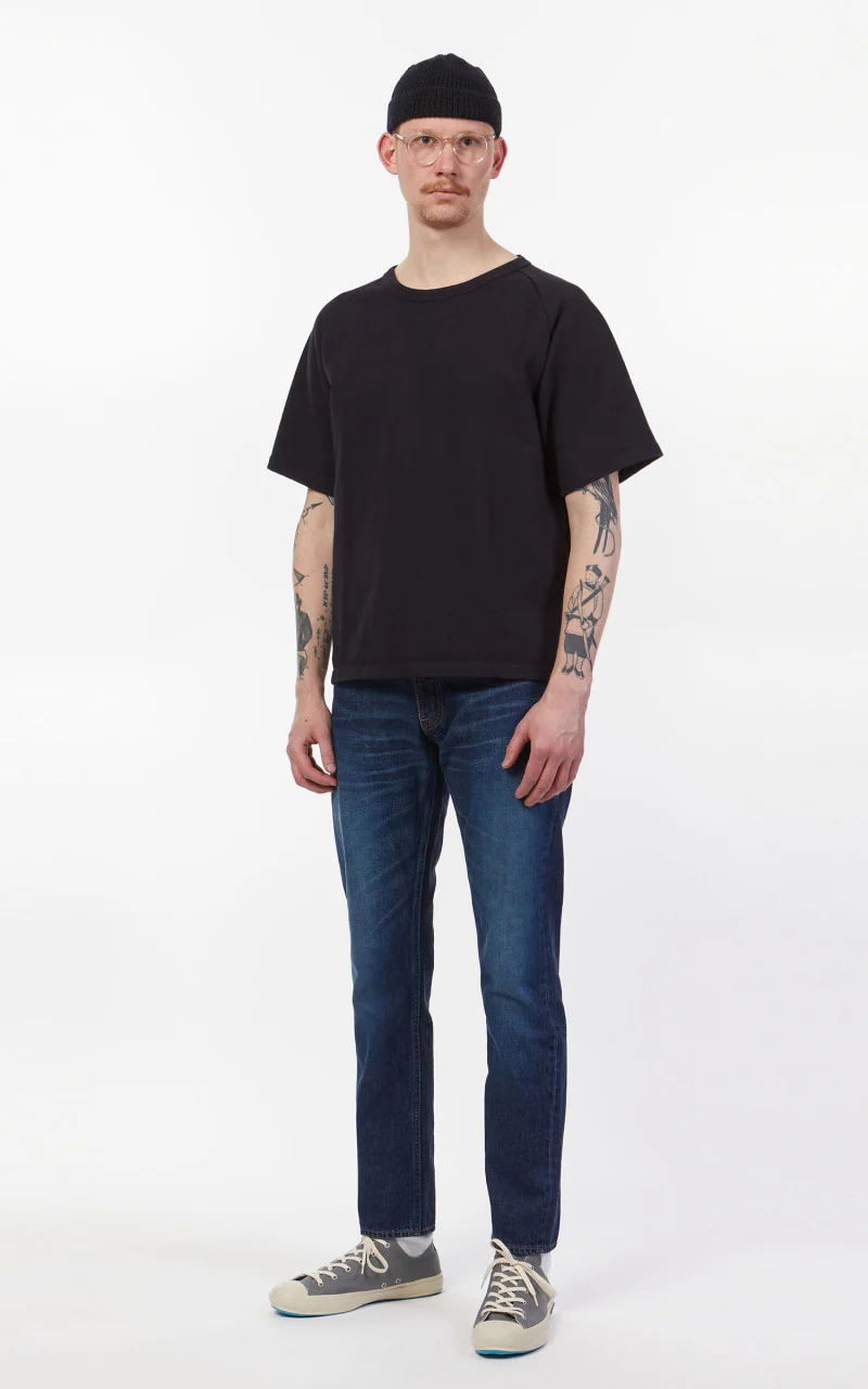 Japan Blue Heavyweight Raglan T-Shirt Navy 16.5oz - Image 3
