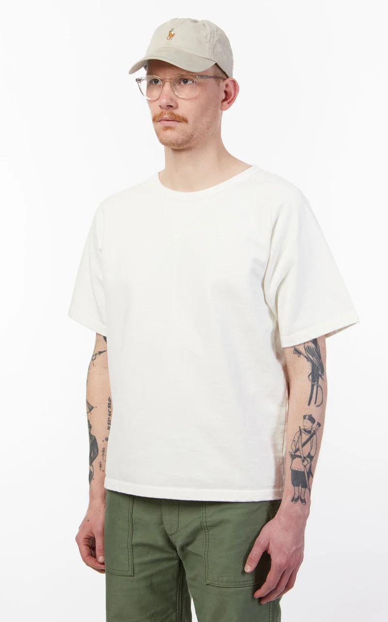 Japan Blue Heavyweight Raglan T-Shirt White 16.5oz - Image 4