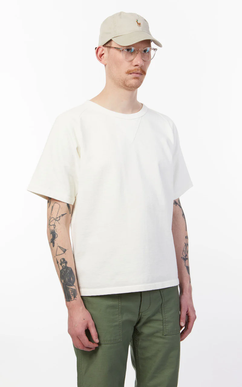 Japan Blue Heavyweight Raglan T-Shirt White 16.5oz - Image 5
