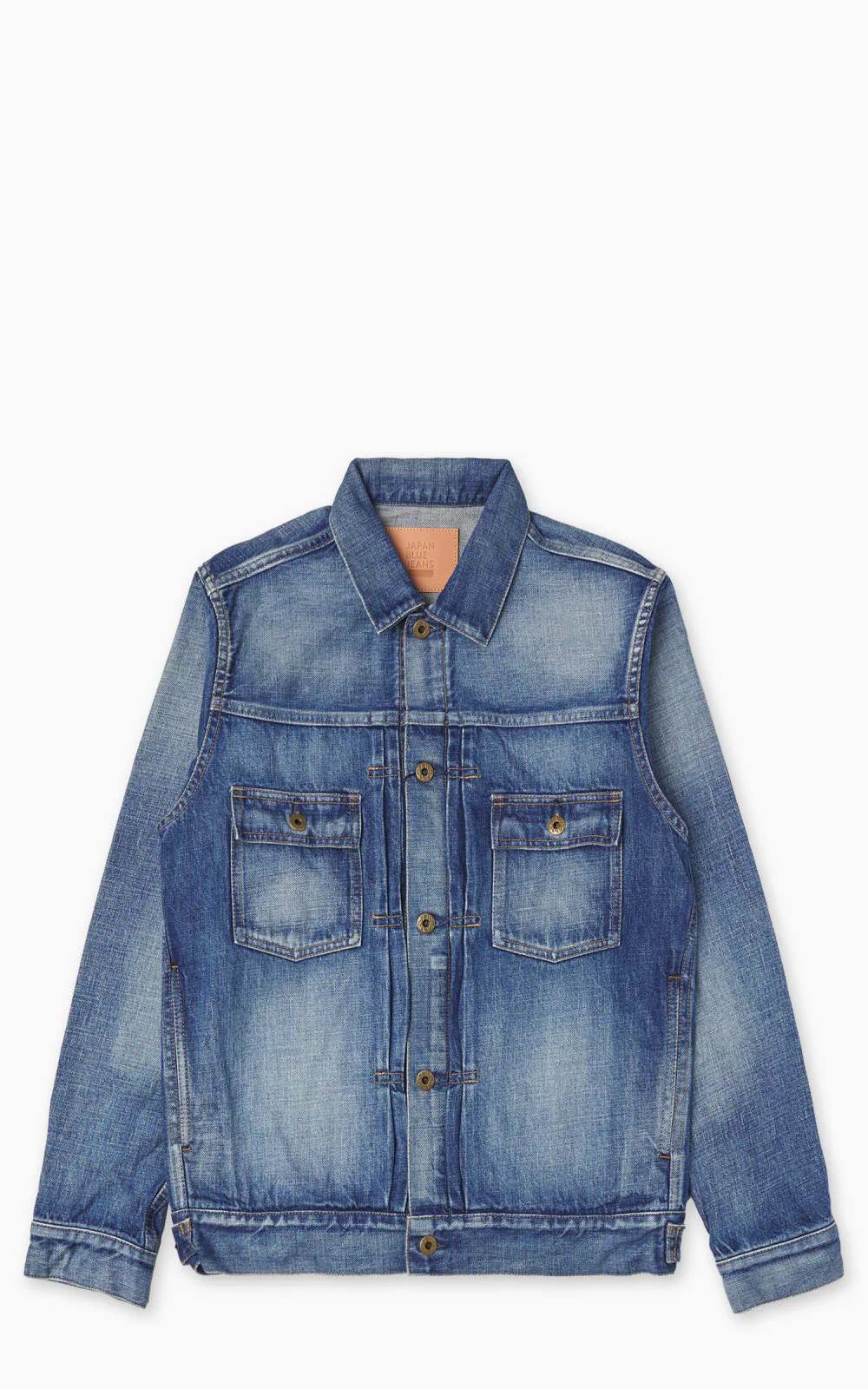 Japan Blue JBGJ1001 Type 2 Denim Jacket Mid Indigo Aging Wash 12.5oz