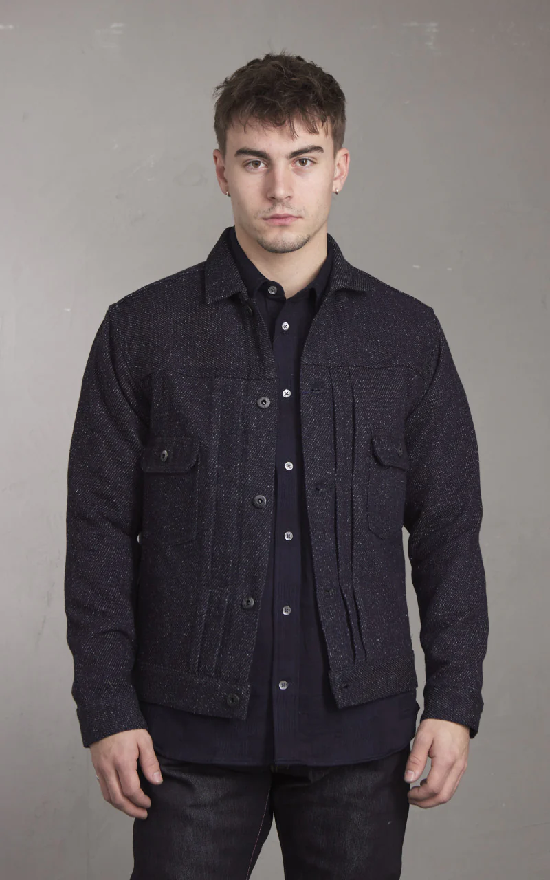 Japan Blue JBGJ1013 Type 2 Tweed Denim Jacket Dark Indigo 12oz - Image 2