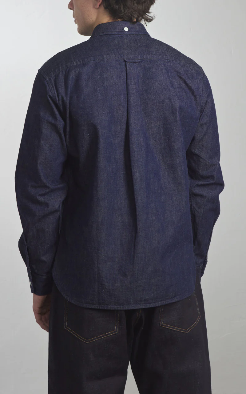 Japan Blue JBLS1014 Regular Military Denim Shirt Indigo 10oz - Image 6