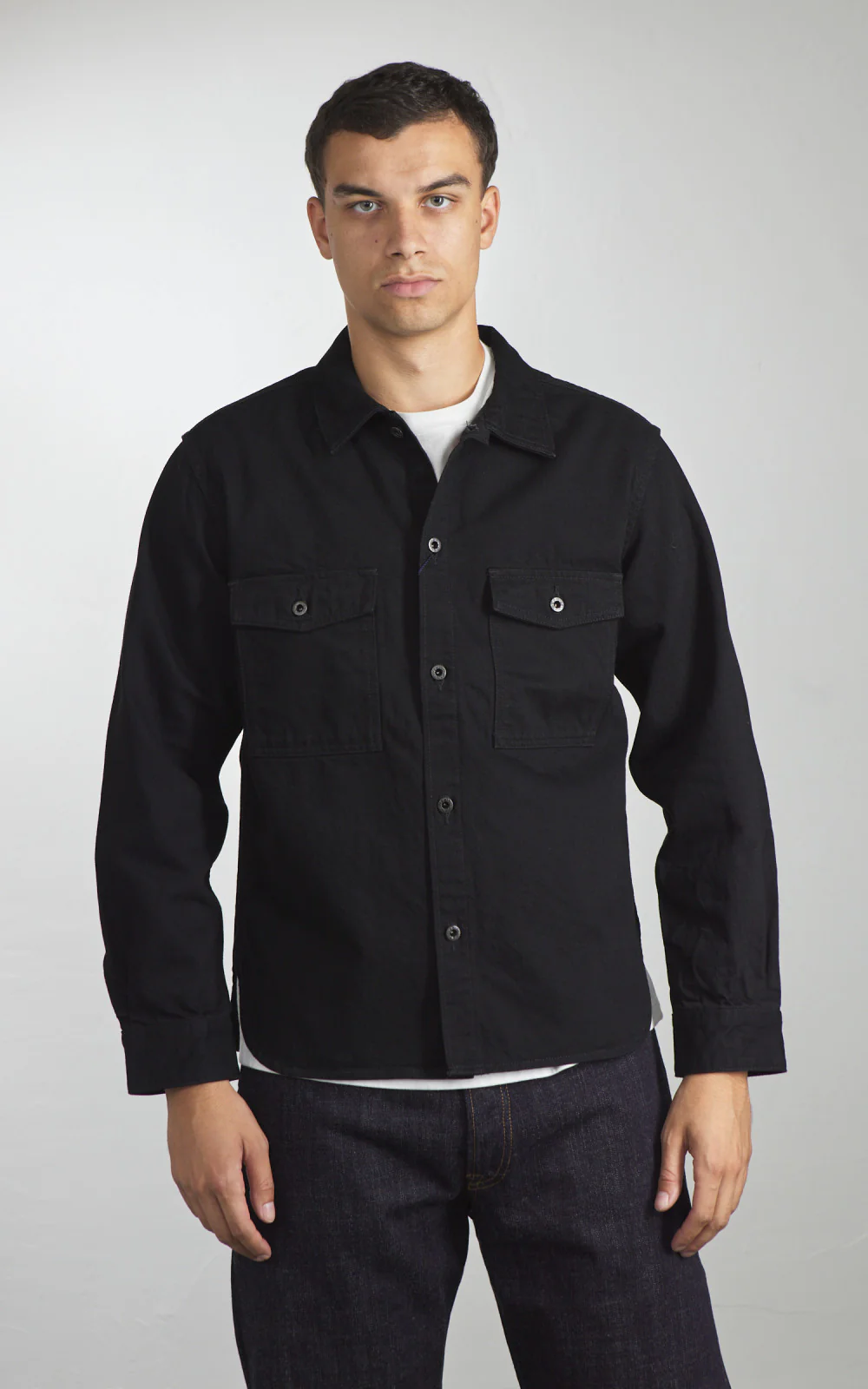 Japan Blue JBLS1017 Denim CPO Shirt Black 13oz - Image 2
