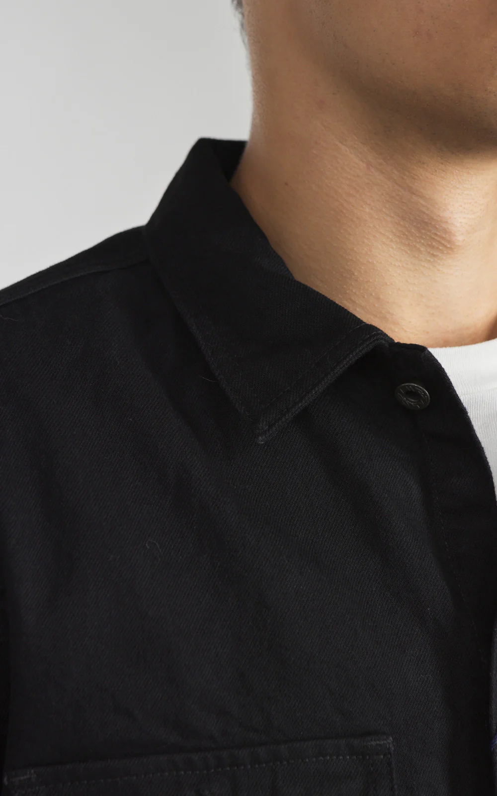 Japan Blue JBLS1017 Denim CPO Shirt Black 13oz - Image 4