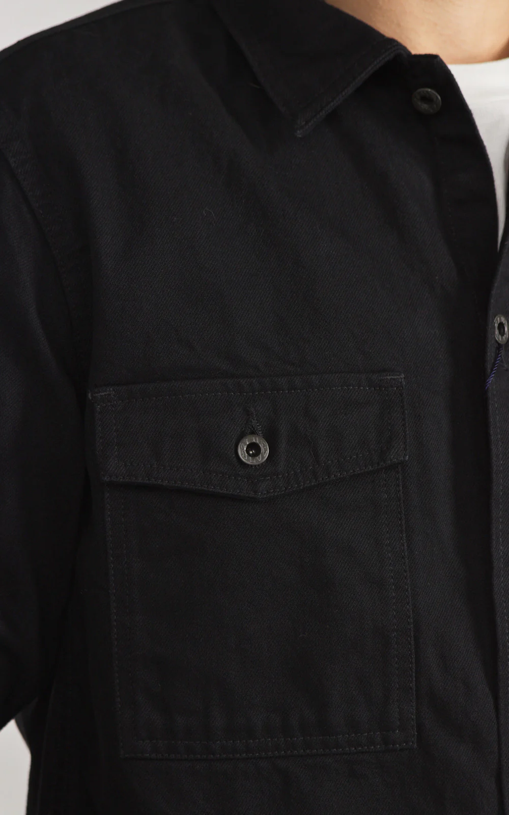 Japan Blue JBLS1017 Denim CPO Shirt Black 13oz - Image 5