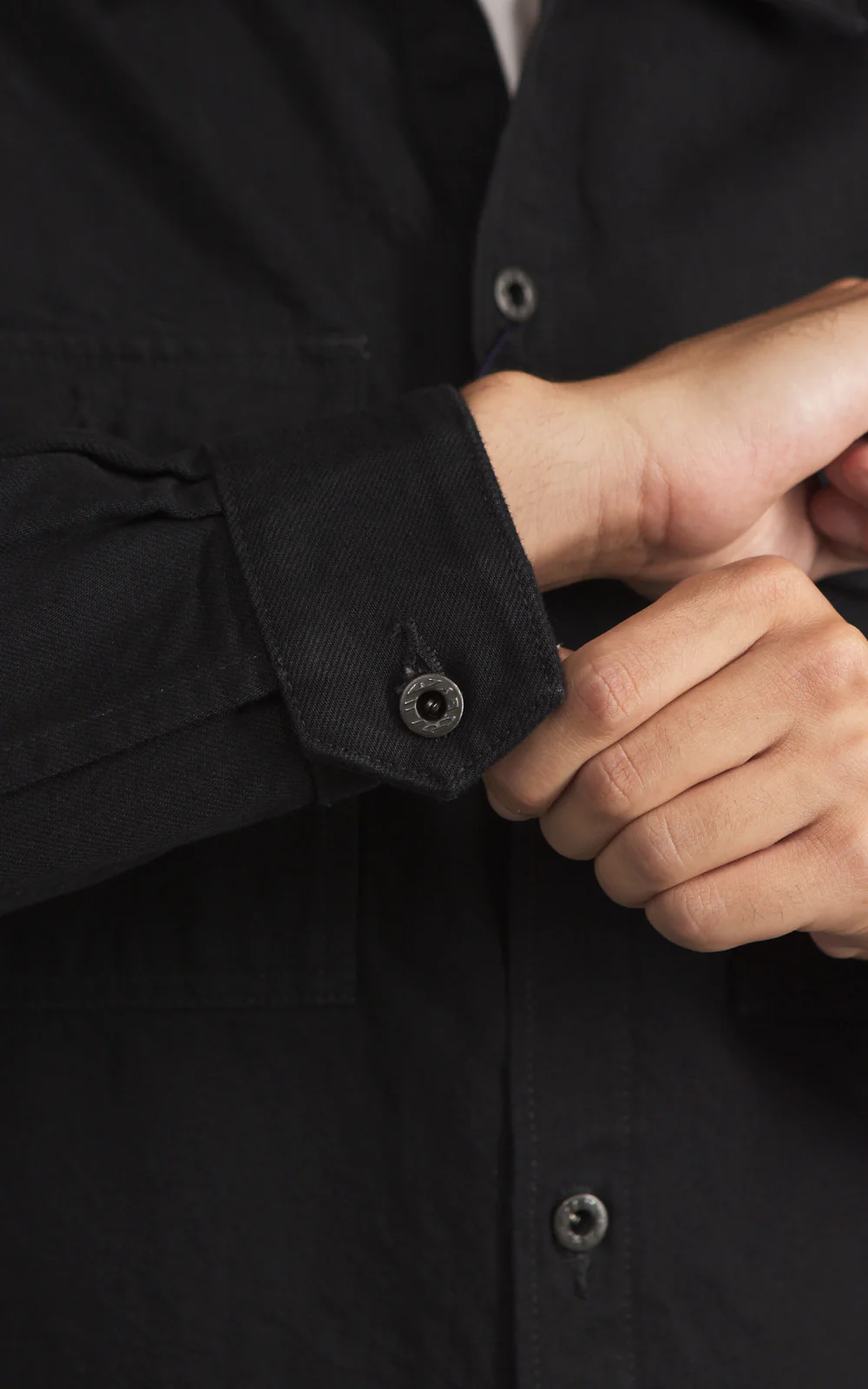 Japan Blue JBLS1017 Denim CPO Shirt Black 13oz - Image 7