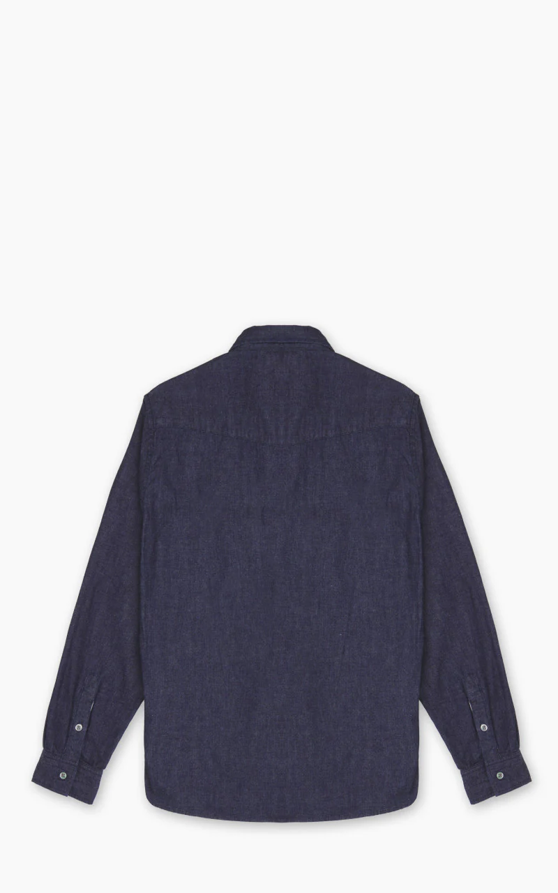 Japan Blue JBLS1043 Cote d’Ivoire Cotton Selvedge Denim Western Shirt Indigo 8oz - Image 10