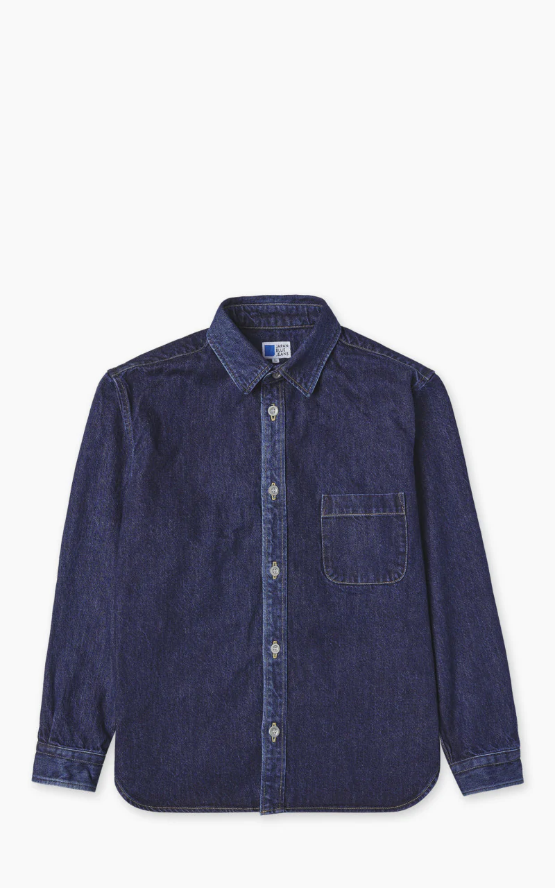 Japan Blue Japan Blue JBLS1049 Denim Shirt Vintage Wash Dark Indigo 13oz