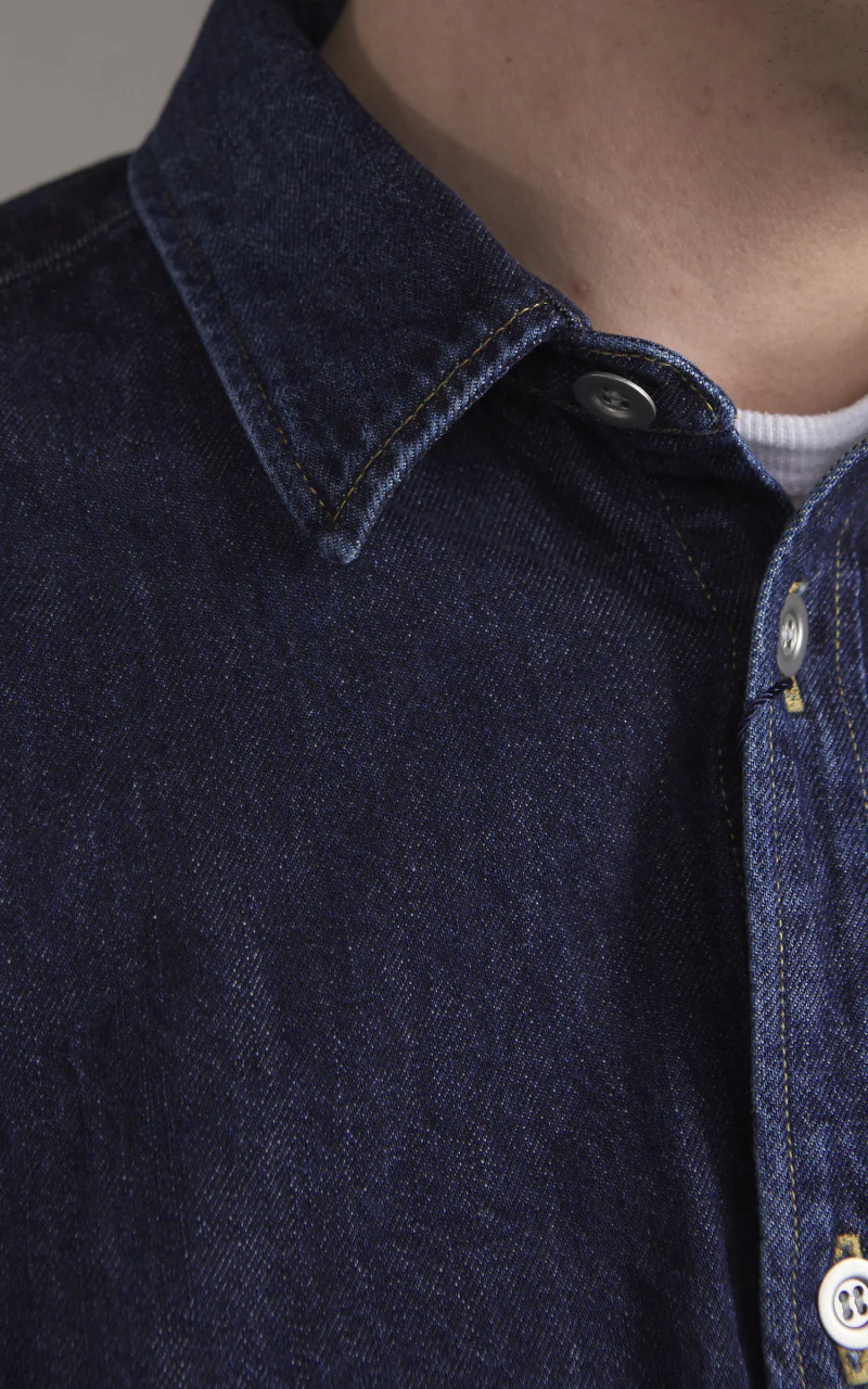 Japan Blue Japan Blue JBLS1049 Denim Shirt Vintage Wash Dark Indigo 13oz - Image 4