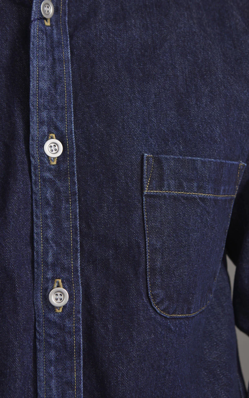 Japan Blue Japan Blue JBLS1049 Denim Shirt Vintage Wash Dark Indigo 13oz - Image 6