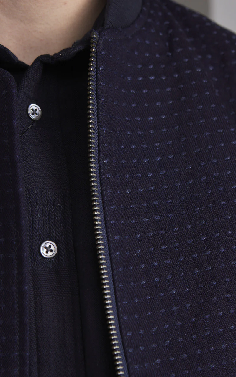 Japan Blue JBOT1308 Sashiko Bomber Jacket Dark Indigo - Image 4