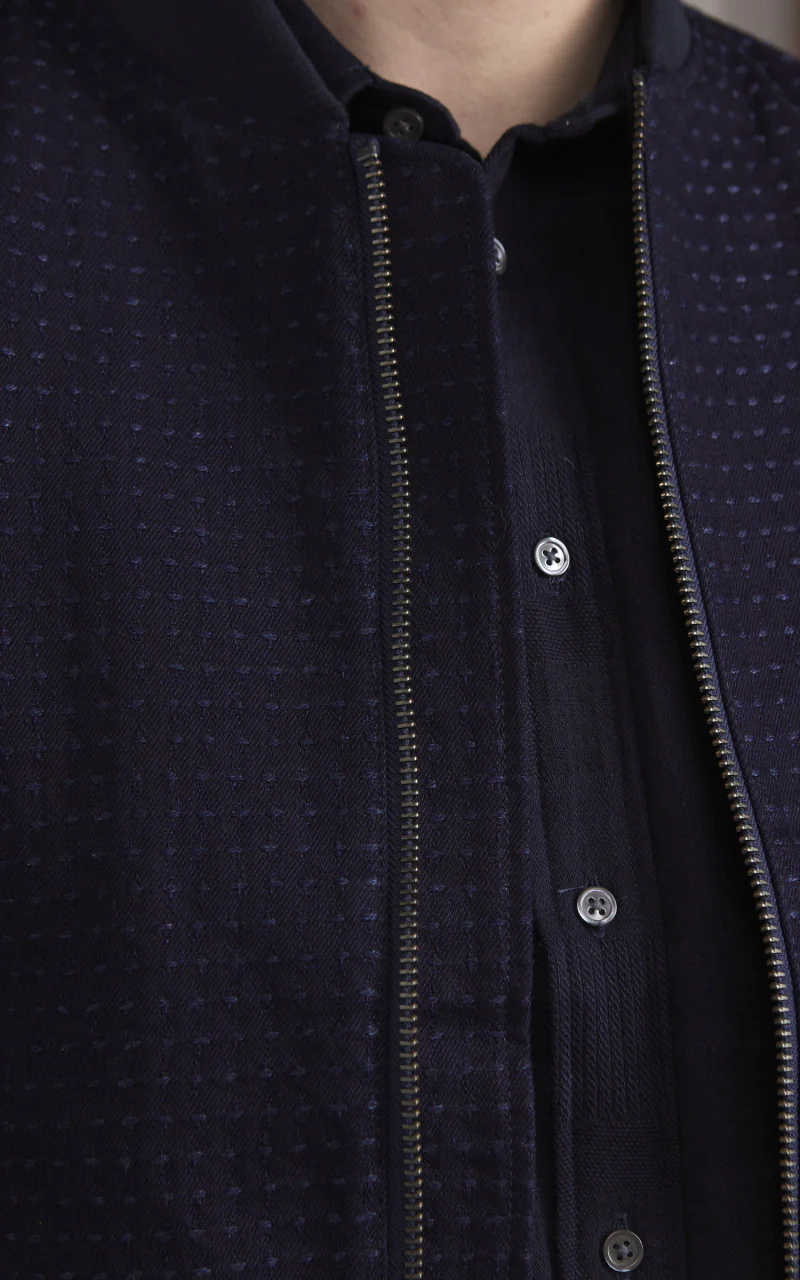 Japan Blue JBOT1308 Sashiko Bomber Jacket Dark Indigo - Image 5