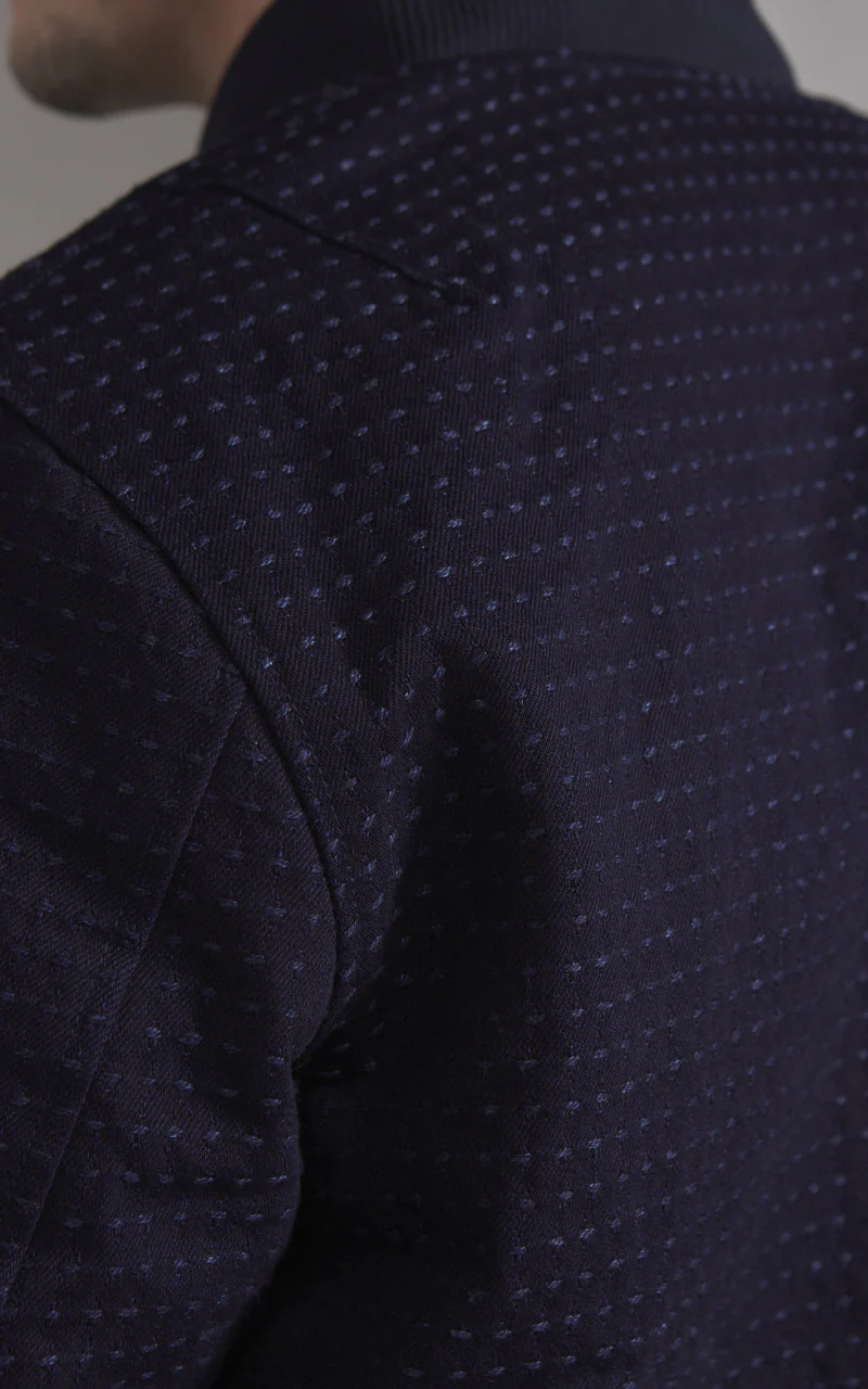 Japan Blue JBOT1308 Sashiko Bomber Jacket Dark Indigo - Image 7