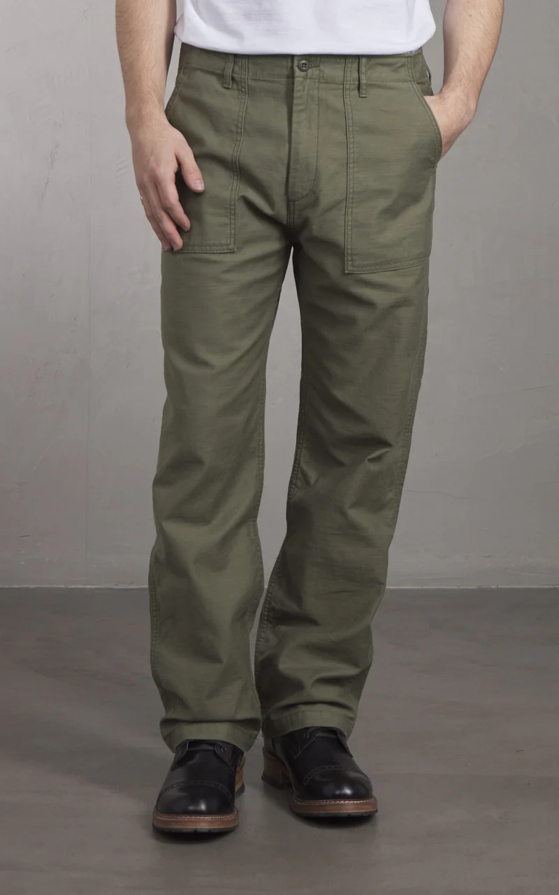 Japan Blue Japan Blue JBPT1000 Military Back Sateen Baker Pants Olive Drab - Image 2