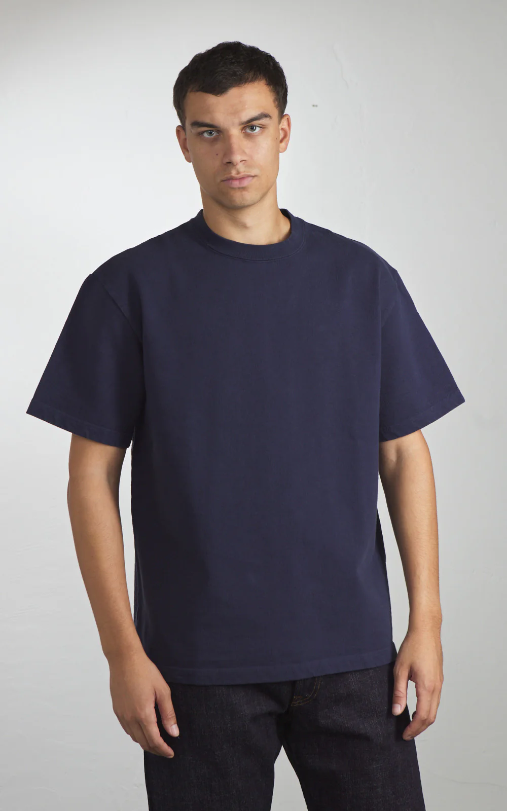 Japan Blue JBTS1020 Inlay S/S T-Shirt Navy - Image 2