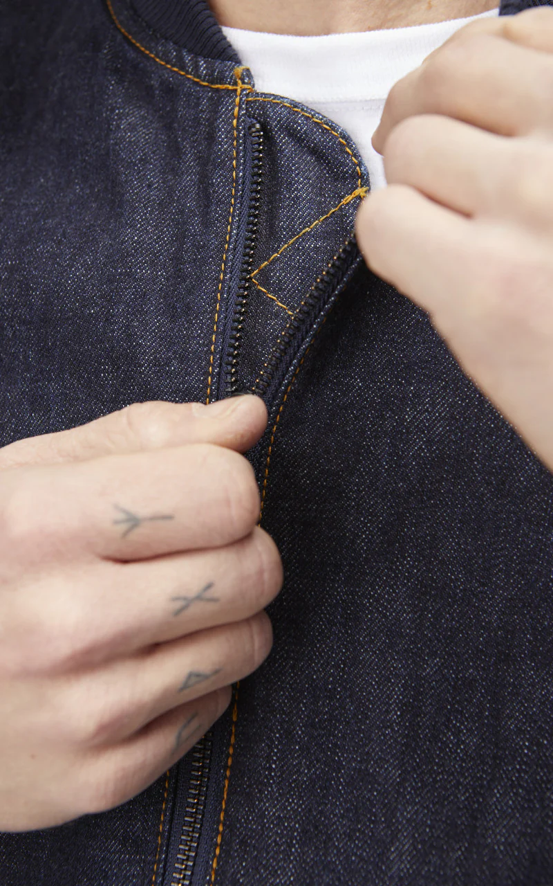 Japan Blue JJK0000M25 Denim Bomber Jacket Indigo - Image 10