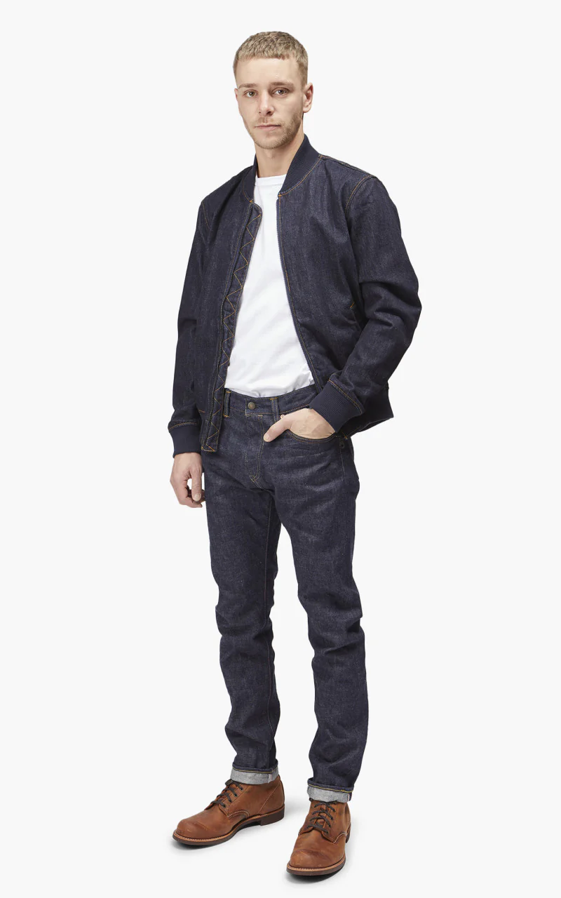 Japan Blue JJK0000M25 Denim Bomber Jacket Indigo - Image 4