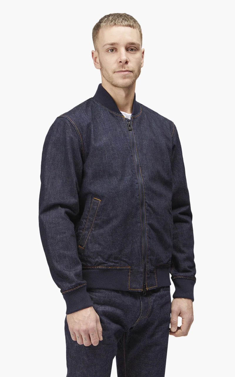 Japan Blue JJK0000M25 Denim Bomber Jacket Indigo - Image 7