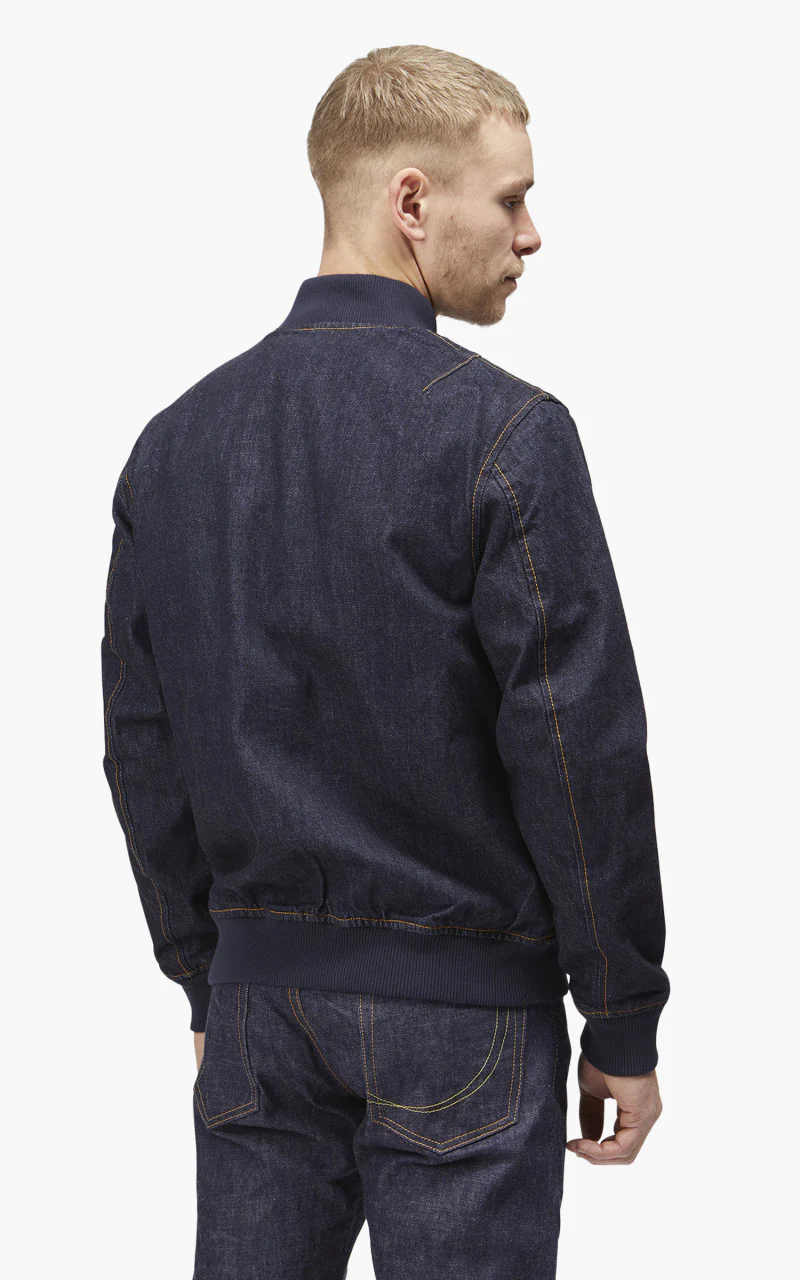 Japan Blue JJK0000M25 Denim Bomber Jacket Indigo - Image 8