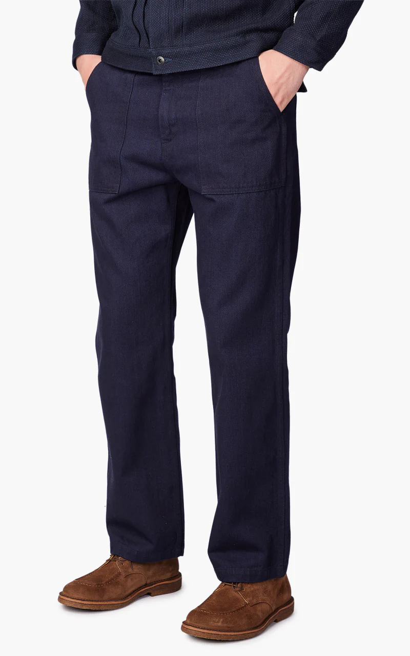 Japan Blue Modern Military Baker Pants Denim Indigo - Image 4