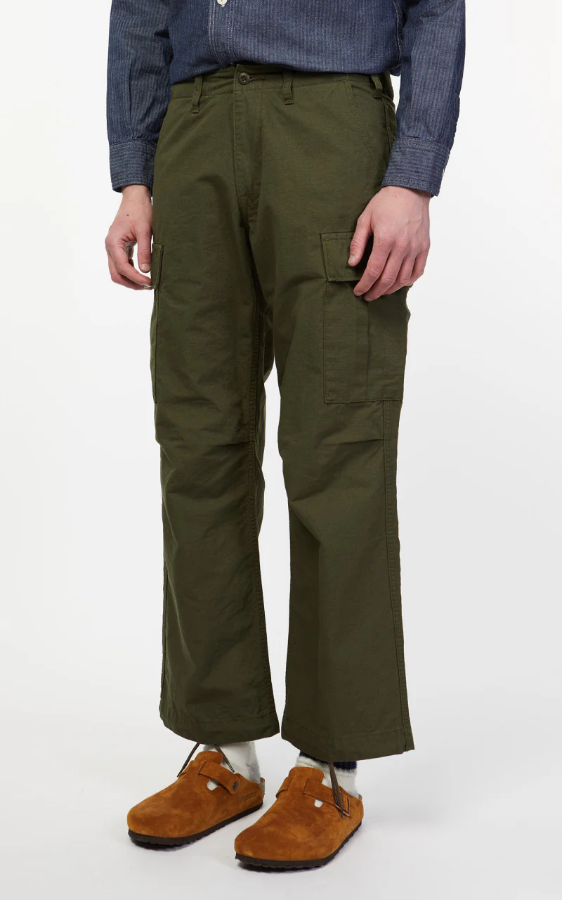 Japan Blue Modern Military Cargo Pants Ripstop Olive Drab - Image 4