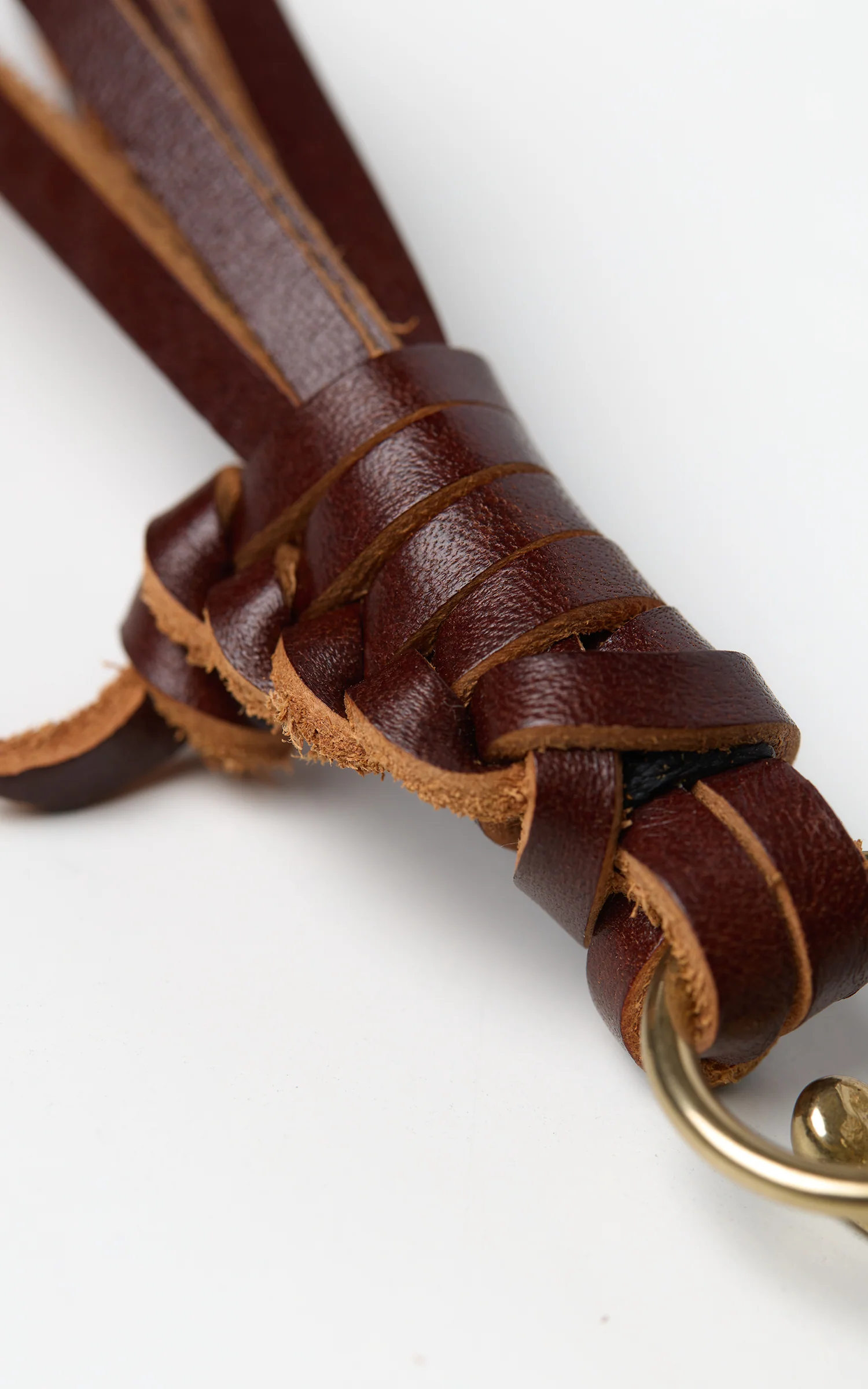 Jean Dessel Hand-Woven Leather Wallet Chain Brown - Image 3