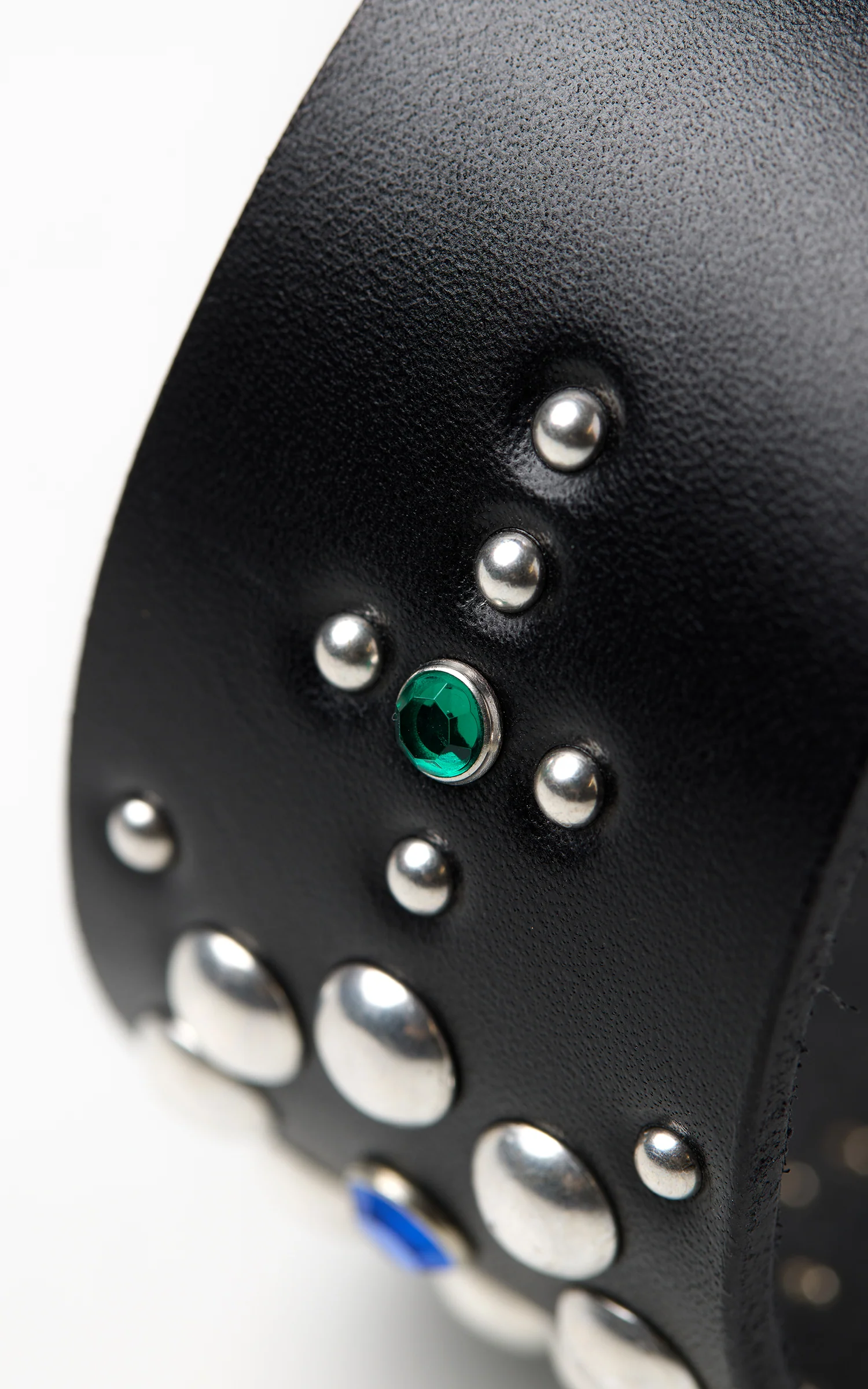 Jean Dessel Square Buckle Belt Bull Shoulder Rivets Ornament Black - Image 4
