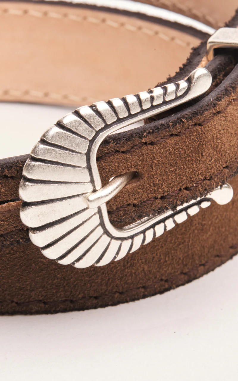 Jean Dessel Western Belt Suede Lines Less Buckle Brown - Image 3
