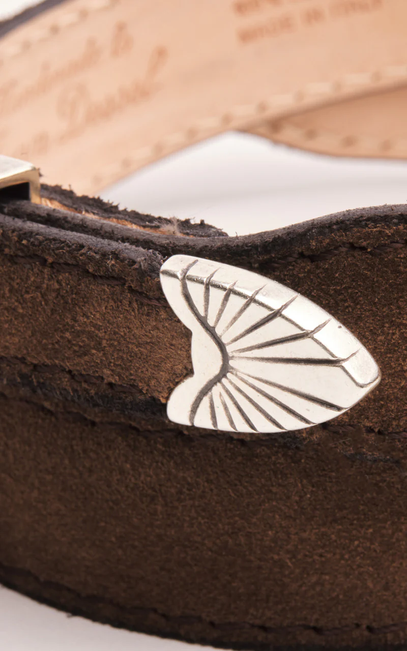 Jean Dessel Western Belt Suede Lines Less Buckle Brown - Image 5