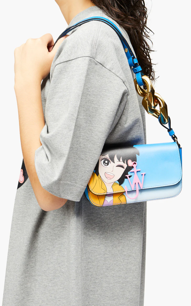 JW Anderson Chain Baguette Anchor Bag Blue - Image 2