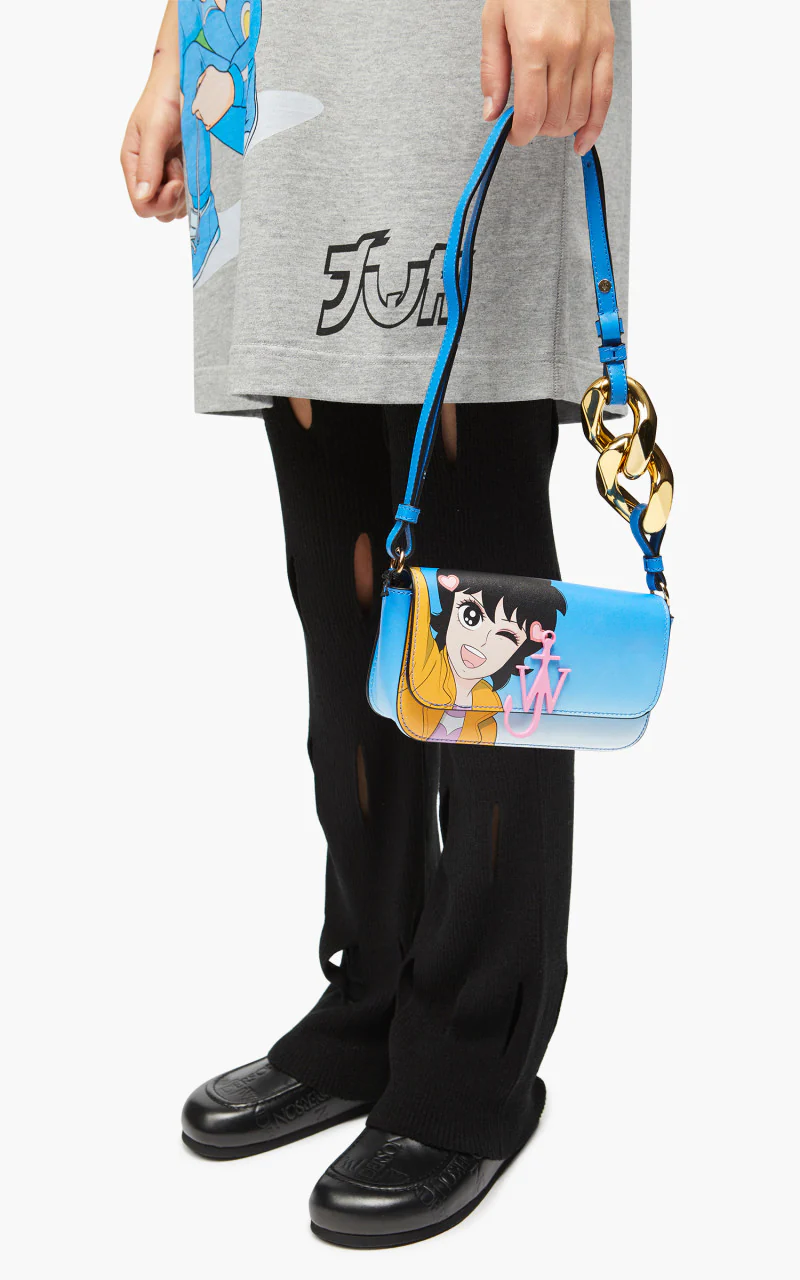 JW Anderson Chain Baguette Anchor Bag Blue - Image 7