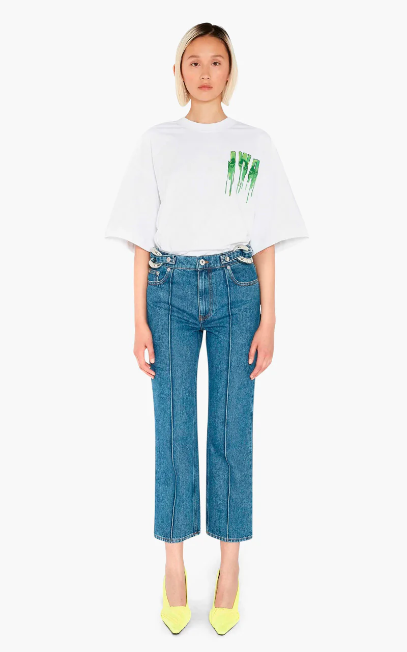 JW Anderson Chain Link Slim Fit Jeans Light Blue - Image 2