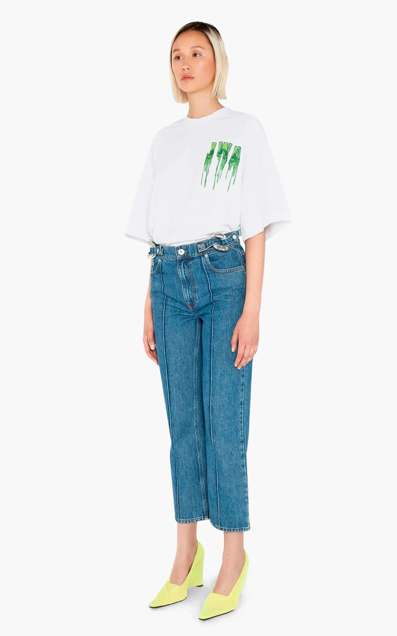 JW Anderson Chain Link Slim Fit Jeans Light Blue - Image 3
