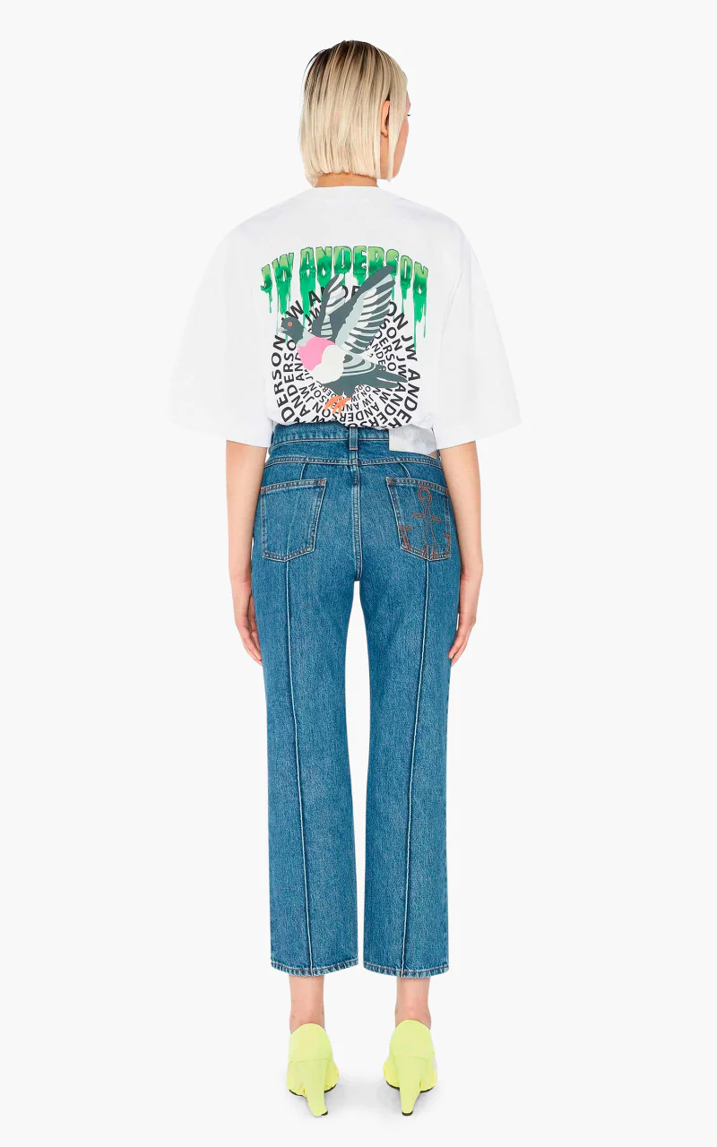 JW Anderson Chain Link Slim Fit Jeans Light Blue - Image 4