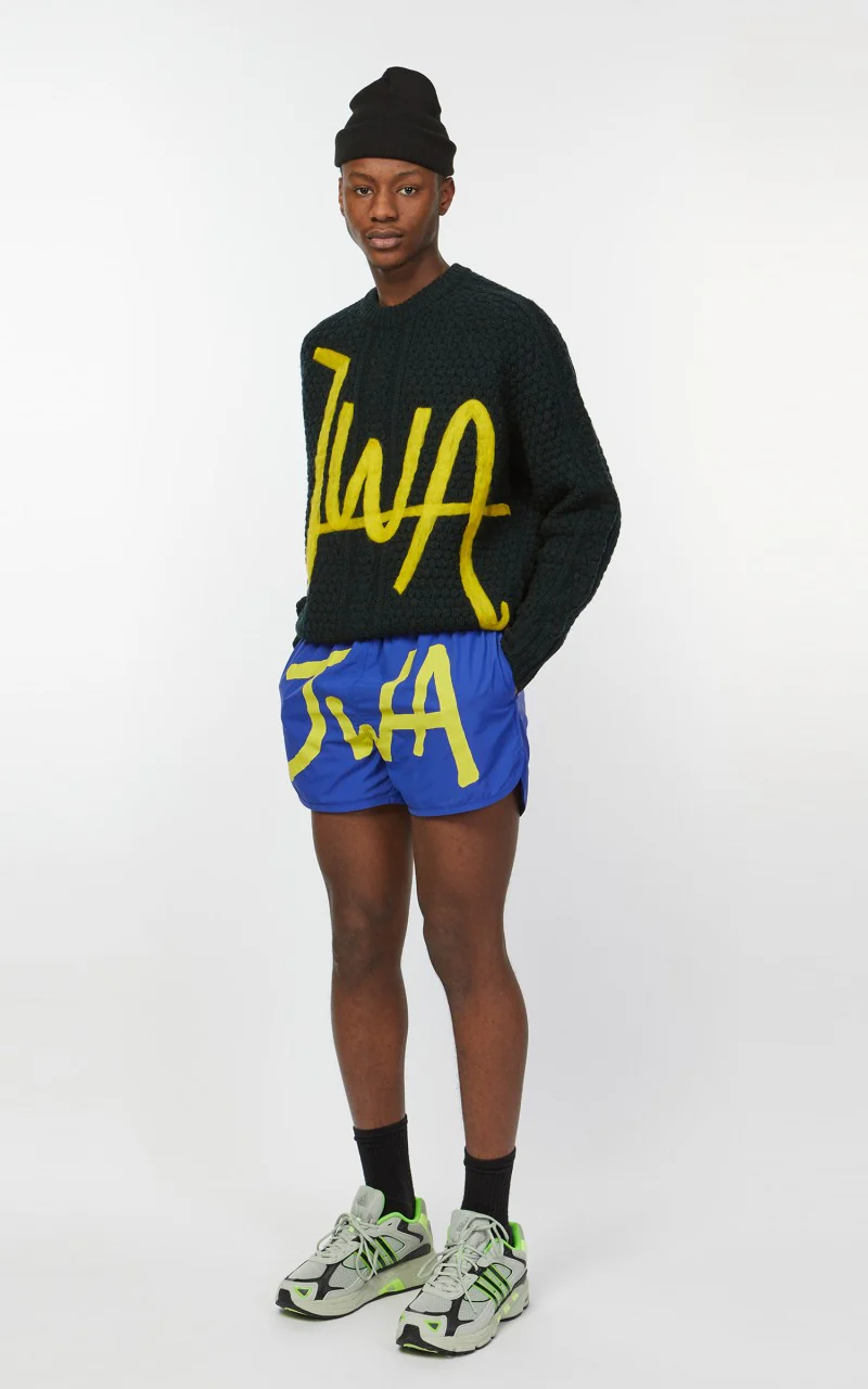 JW Anderson JWA Logo Swimshorts Blue/Green - Image 3