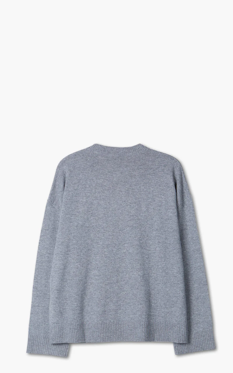JW Anderson Logo Crew Neck Jumper Grey Melange - Image 4