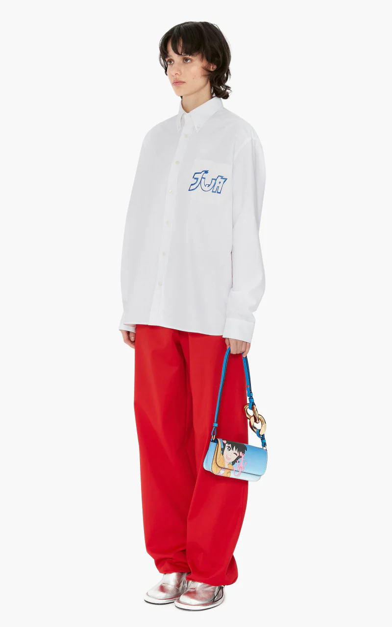 JW Anderson RH Chest And Back Embroidery Shirt White - Image 3