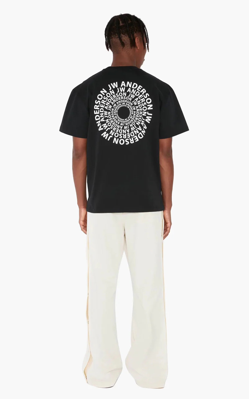 JW Anderson Swirl Logo Classic T-Shirt Black - Image 2