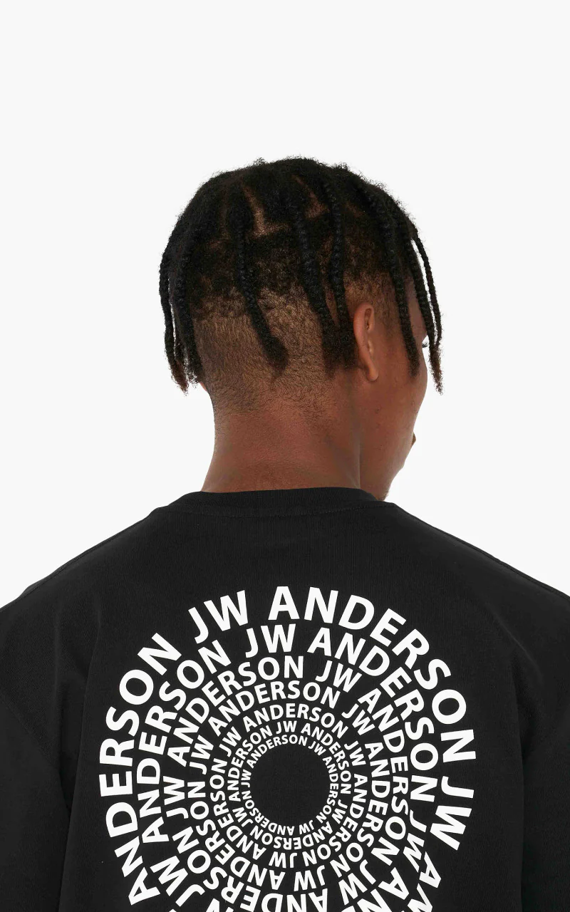 JW Anderson Swirl Logo Classic T-Shirt Black - Image 5